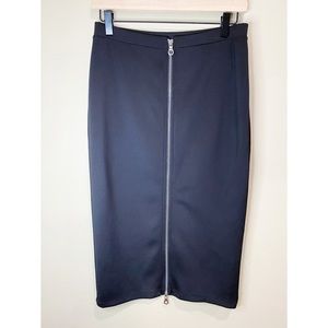 I Heart Ronson Black Front Zipper Pencil Skirt